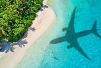 Avión hacia el aeropuerto de Cancún